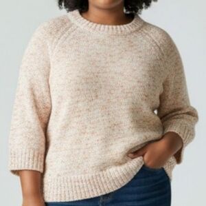 J Jill Plus Size 2X Sweater Cream Rust Color